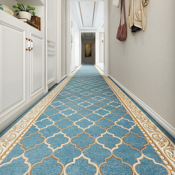 Entryway Runner Rugs, Entrance Hallway Runners, Modern Long Hallway Runners, Long Narrow Runner Rugs, Kitchen Runner Rugs, Blue Hallway Runners-artworkcanvas