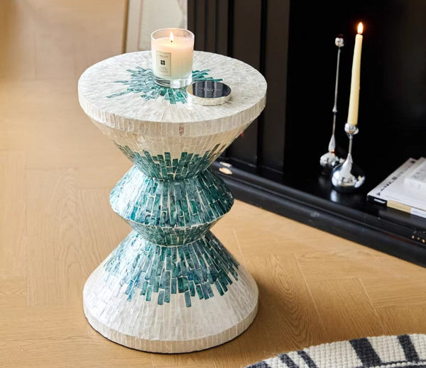 Modern Side Table, Shell Small Sofa Side Table, Contemporary Bedside Table, Bedside Small Side Table, Small End Table, Portable Casual Side Table, Creative Coffee Table, Contemporary Side Table-artworkcanvas