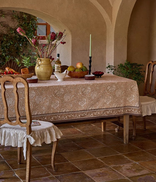 Dining Room Flower Table Cloths, Farmhouse Table Cloth, Extra Large Rectangular Table Covers for Kitchen, Square Tablecloth for Round Table-artworkcanvas