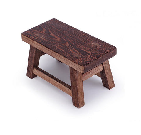 Shoe-changing Stool, Solid Wood low Stool, Wenge Wood Stool, Children's Wooden Stool, Sofa Stool, Dining Table Stool-artworkcanvas