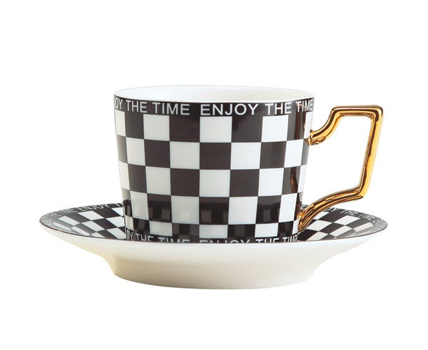 Creative Ceramic Coffee Cups for Office, Beautiful British Tea Cups, Creative Porcelain Tea Cup Saucer Set, 6.8 oz Tea Cup and Saucer in Gift Box as Birthday Gift-artworkcanvas
