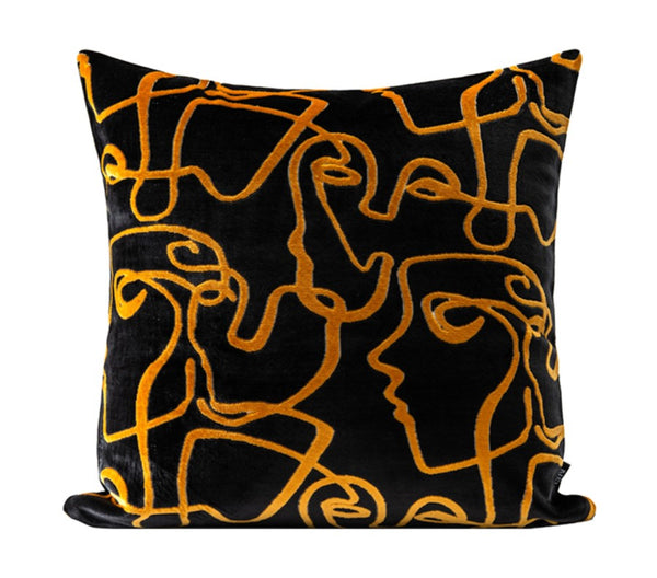 Modern Sofa Throw Pillows for Bedroom, Large Decorative Sofa Pillows, Abstract Contemporary Pillow for Couch-artworkcanvas