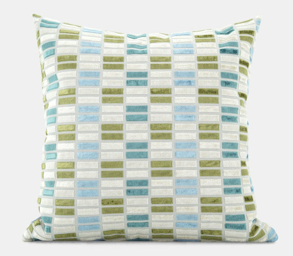 Modern Throw Pillows, Green Modern Sofa Pillows, Large Square Pillows, Decorative Pillows for Couch, Decorative Throw Pillows for Living Room Couch-artworkcanvas