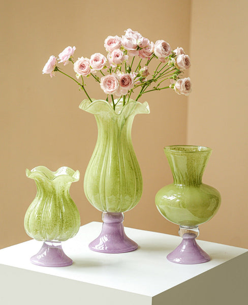 Modern Glass Vase for Flowers, Mid Century Glass Vases, Handmade Modern Vases for Living Room, Unique Decorative Glass Vase, Centerpiece Contemporary Vases on Table-artworkcanvas