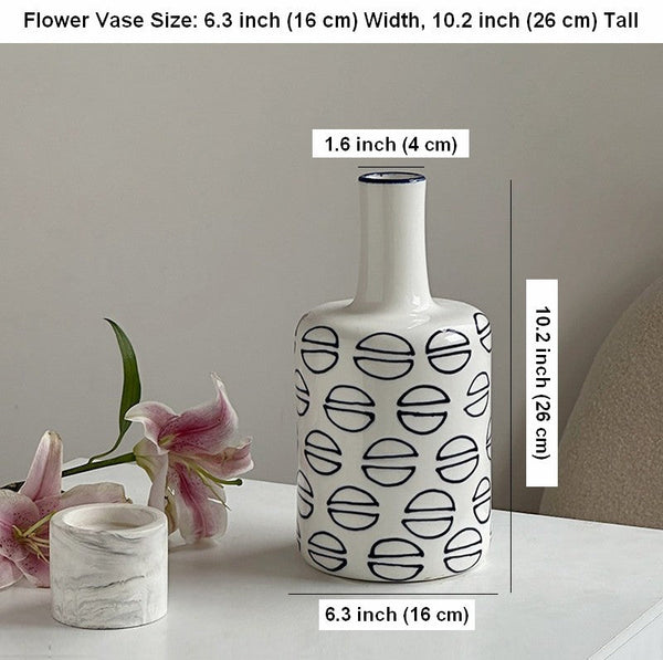 Modern Porcelain Flower Vases, Water Holding Flower Vases, Ceramic Bud Vases, Centerpiece for Dining Table, Small Flower Vases on Table-artworkcanvas