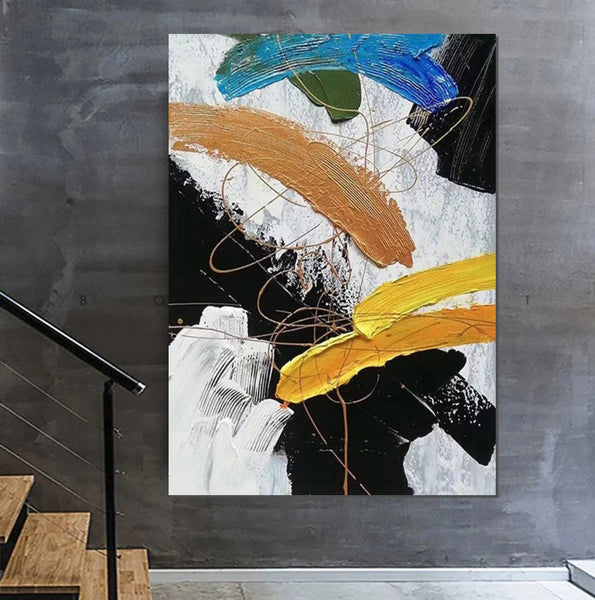Palette Knife Paintings, Acrylic Paintings on Canvas, Bedroom Modern Wall Art Paintings, Abstract Painting for Living Room, Large Paintings Behind Sofa