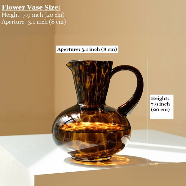 Handmade Modern Vases for Bedroom, Decorative Glass Vase, Mid Century Glass Vases, Centerpiece Contemporary Vases on Table, Modern Glass Vase for Flowers-artworkcanvas
