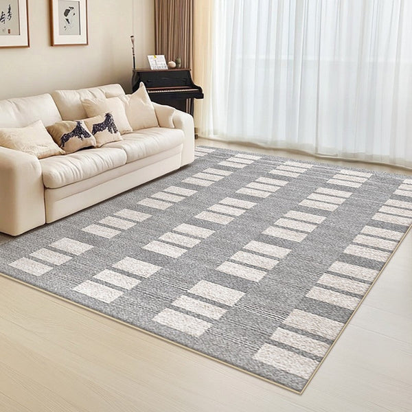 Dining Room Floor Rug, Large Gray Floor Rugs for Living Room, Modern Floor Rugs for Bedroom, Extra Large Geometric Modern Rugs for Office-artworkcanvas