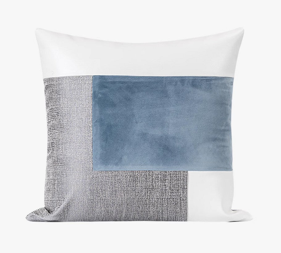 Sky Blue Abstract Contemporary Throw Pillow for Living Room, Modern Sofa Throw Pillows, Large Decorative Throw Pillows for Couch-artworkcanvas