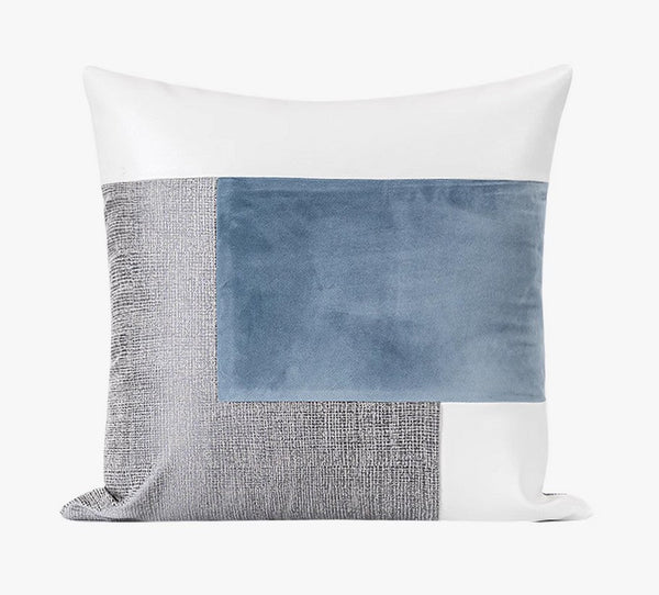 Sky Blue Abstract Contemporary Throw Pillow for Living Room, Modern Sofa Throw Pillows, Large Decorative Throw Pillows for Couch-artworkcanvas