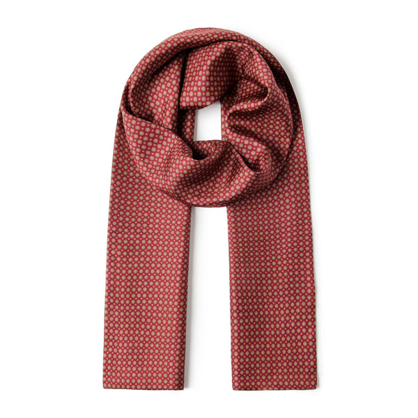 Red Mens Spring Autumn Scarf, Lightweight Silk Scarf Men, Formal Wear Silk Scarf, Silk Ascot For Men, Silk Neckerchief For Business, Mens Dress Silk Scarf, Long Silk Scarf for Men, High Quality Silk Necktie-artworkcanvas