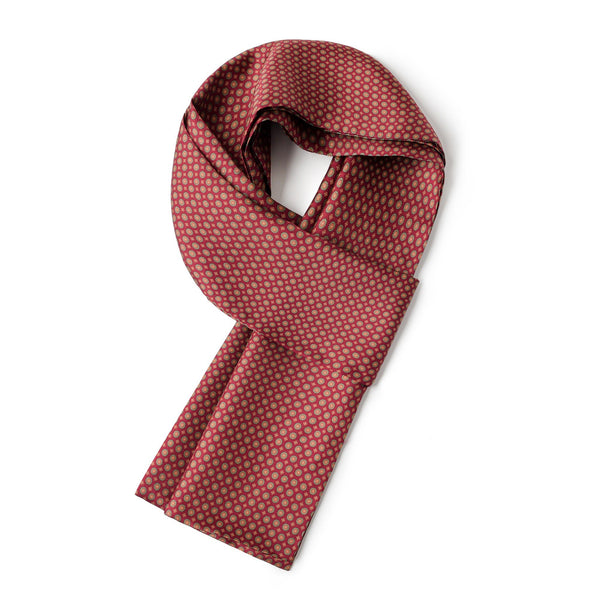 Red Mens Spring Autumn Scarf, Lightweight Silk Scarf Men, Formal Wear Silk Scarf, Silk Ascot For Men, Silk Neckerchief For Business, Mens Dress Silk Scarf, Long Silk Scarf for Men, High Quality Silk Necktie-artworkcanvas