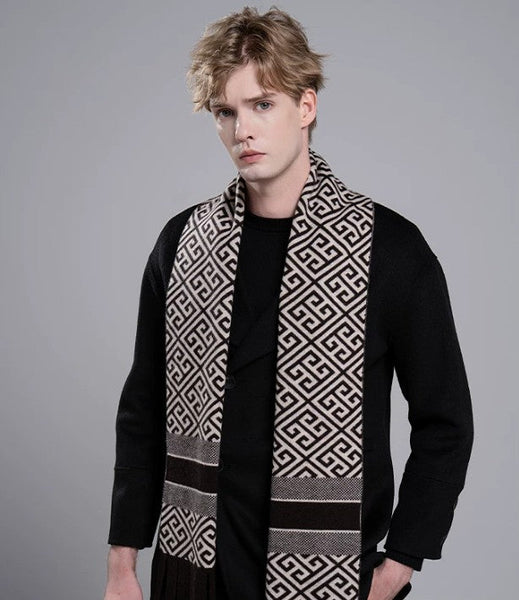 Modern Casual Scarf Men, Formal Men Scarf Styles, Men's Wool Scarf Winter, Men's Winter Scarf, Thick Wool Scarf for Men, Business Wool Scarf for Gentleman