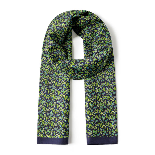 Formal Wear Silk Scarf, Silk Ascot For Men, Lightweight Silk Scarf Men, Green Silk Neckerchief For Business, Mens Spring Autumn Scarf, Mens Dress Silk Scarf, Long Silk Scarf for Men, High Quality Silk Necktie-artworkcanvas