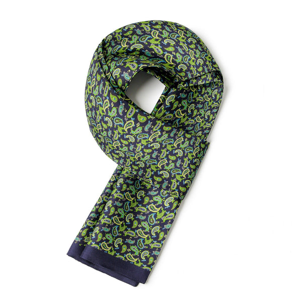 Formal Wear Silk Scarf, Silk Ascot For Men, Lightweight Silk Scarf Men, Green Silk Neckerchief For Business, Mens Spring Autumn Scarf, Mens Dress Silk Scarf, Long Silk Scarf for Men, High Quality Silk Necktie-artworkcanvas