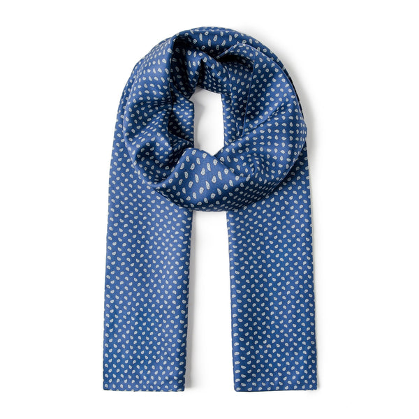 Formal Wear Silk Scarf, Silk Ascot For Men, Blue Mens Spring Autumn Scarf, Lightweight Silk Scarf Men, Silk Neckerchief For Business, Mens Dress Silk Scarf, Long Silk Scarf for Men, High Quality Silk Necktie-artworkcanvas