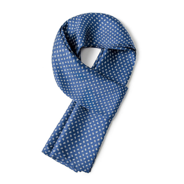 Formal Wear Silk Scarf, Silk Ascot For Men, Blue Mens Spring Autumn Scarf, Lightweight Silk Scarf Men, Silk Neckerchief For Business, Mens Dress Silk Scarf, Long Silk Scarf for Men, High Quality Silk Necktie-artworkcanvas