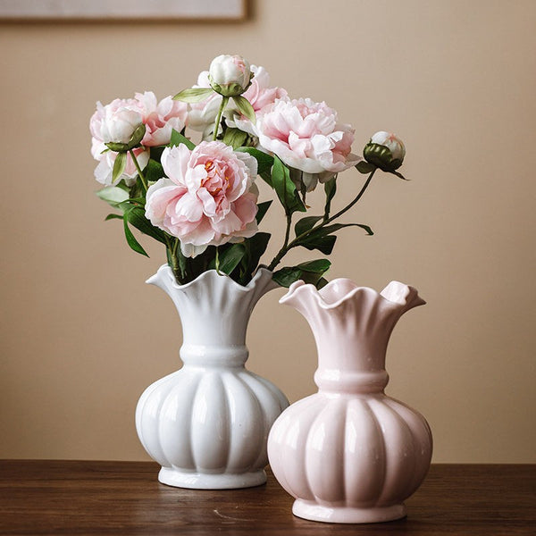 Ceramic Bud Vases, Small Flower Vases on Table, Handmade Water Holding Flower Vase, Rustic Porcelain Flower Vases-artworkcanvas