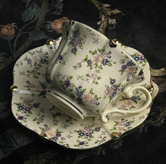 British Traditional Afternoon Tea Cup and Saucer in Gift Box, 7.8 oz Porcelain Tea Cup Saucer Set, Unique Tea Cup and Saucers, Royal Ceramic Cups, Elegant Vintage Ceramic Coffee Cups-artworkcanvas