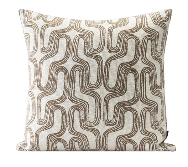 Large Contemporary Throw Pillow for Interior Design, Abstract Decorative Throw Pillows, Geometric Square Modern Throw Pillows for Couch-artworkcanvas