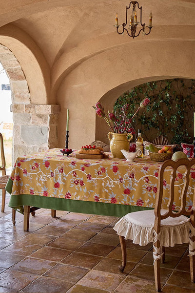 Farmhouse Table Cloth, Dining Room Flower Table Cloths, Large Square Tablecloth for Round Table, Extra Large Rectangular Table Covers for Kitchen-artworkcanvas