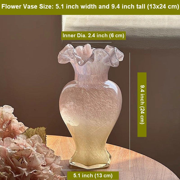 Water Holding Flower Vases, Glass Bud Vases, Bouquet Flower Vase, Vintage Glass Flower Vases, Handmade Flower Vases on Table-artworkcanvas