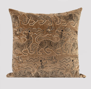 Contemporary Modern Sofa Pillows, Embroidery Tiger Pattern Pillows for Couch, Decorative Throw Pillows for Bedroom, Large Modern Sofa Pillow for Living Room-artworkcanvas