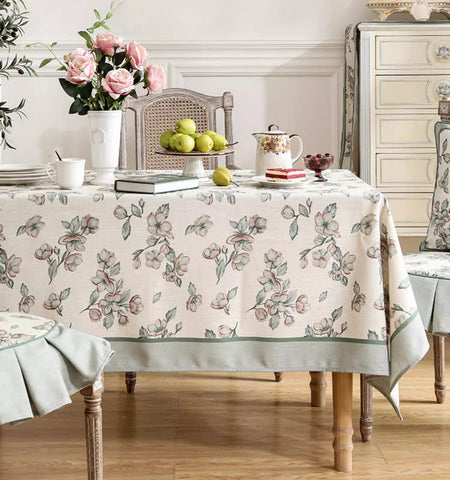 Peach Blossom Table Cover, Rectangular Tablecloth for Dining Table, Extra Large Modern Tablecloth, Square Linen Tablecloth for Coffee Table-artworkcanvas