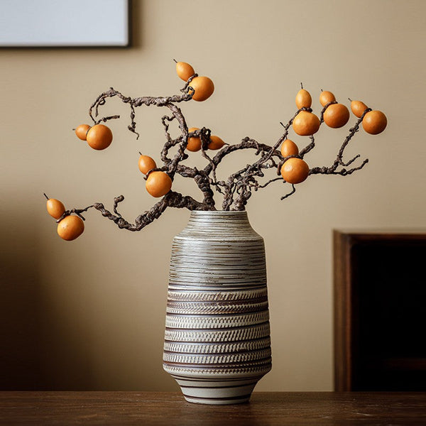 Centerpiece on Dining Table, Handmade Pottery Flower Vases Urn, Modern Bouquet Flower Vases, Water Holding Flower Vases, Large Flower Vase on Table-artworkcanvas
