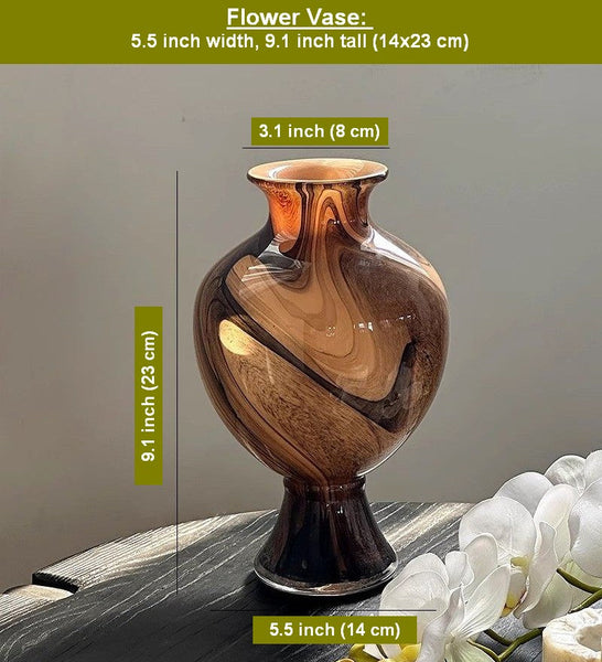 Vintage Glass Flower Vases, Water Holding Flower Vases, Handmade Glass Bud Vases, Flower Vases on Table-artworkcanvas