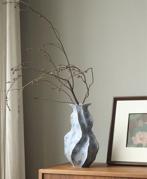 Centerpiece Ceramic Bouquet Vases, Elegant Handmade Modern Flower Vase, Porcelain Vases for Modern Home Decor, Contemporary Vases on Dining Table-artworkcanvas