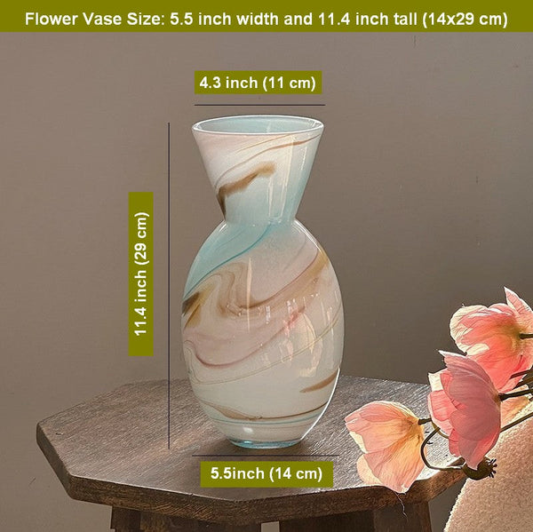 Cute Handmade Glass Vases, Vintage Small Glass Flower Vases, Flower Vases on Table, Modern Glass Vases for Flowers-artworkcanvas