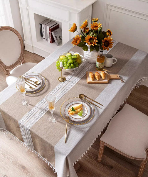 Large Cotton and Linen Rectangle Table Covers for Dining Room Table, Modern Table Cloth for Kitchen, Rectangular Tablecloths for Coffee Table-artworkcanvas