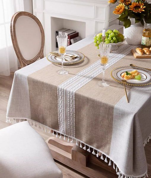 Large Cotton and Linen Rectangle Table Covers for Dining Room Table, Modern Table Cloth for Kitchen, Rectangular Tablecloths for Coffee Table-artworkcanvas