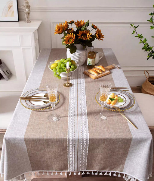 Large Cotton and Linen Rectangle Table Covers for Dining Room Table, Modern Table Cloth for Kitchen, Rectangular Tablecloths for Coffee Table-artworkcanvas