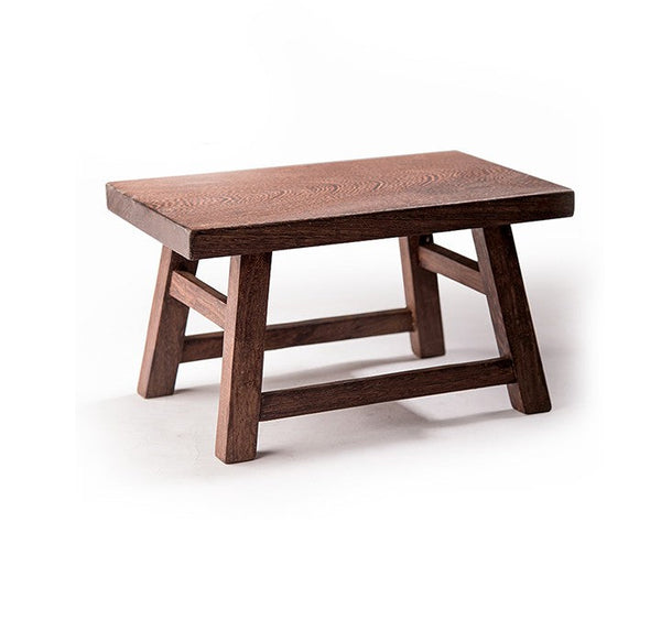 Shoe-changing Stool, Solid Wood low Stool, Wenge Wood Stool, Children's Wooden Stool, Sofa Stool, Dining Table Stool-artworkcanvas