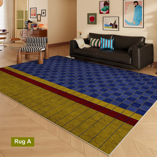 Modern Living Room Rug Ideas, Geometric Modern Rugs for Dining Room, Mid Century Colorful Rugs, Contemporary Abstract Rugs under Coffee Table