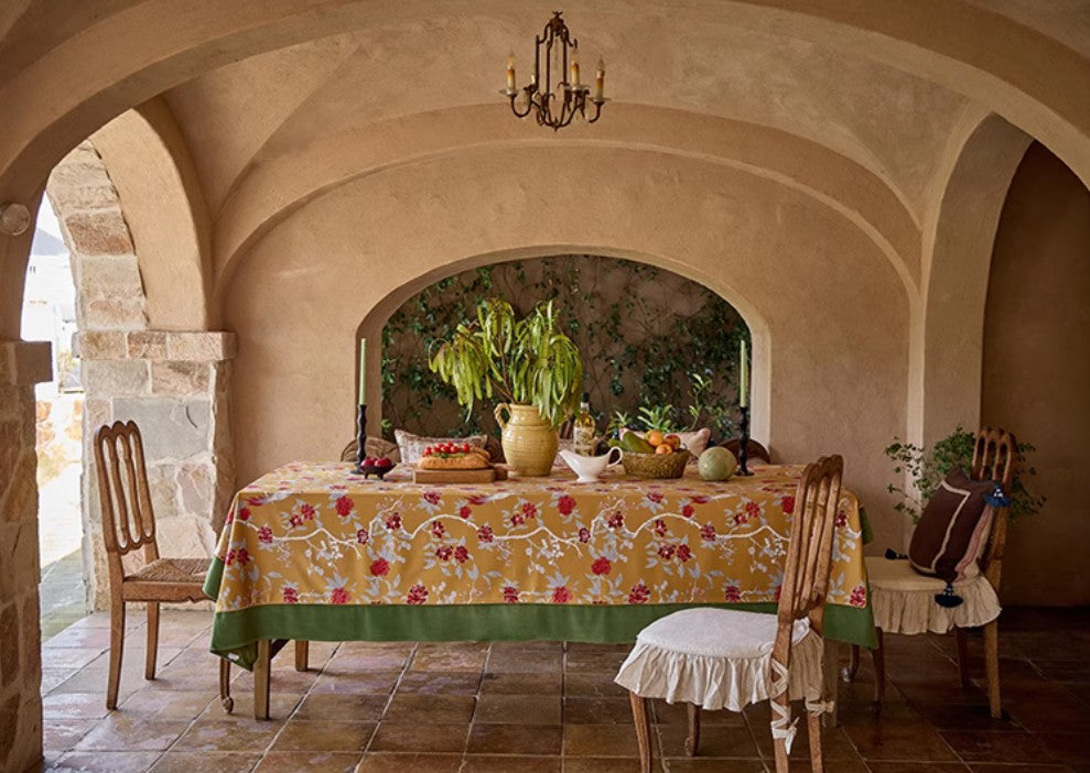 Farmhouse Table Cloth, Dining Room Flower Table Cloths, Large Square Tablecloth for Round Table, Extra Large Rectangular Table Covers for Kitchen-artworkcanvas