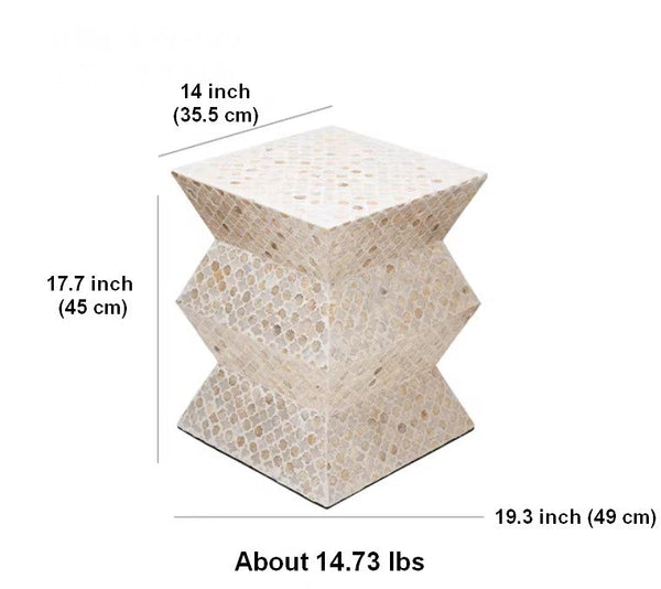 Unique Small End Table, Contemporary Bedside Table, Portable Casual Side Table, Shell Small Sofa Side Table, Creative Coffee Table-artworkcanvas