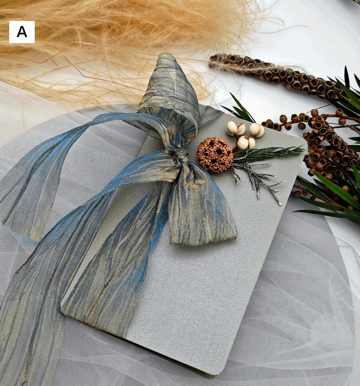 Dried Flower Bowknot Greeting Cards, Original Handmade Anniversary Greeting Card, Creative Birthday Greeting Card, Beautiful Valentine's Day Greeting Card, Unique Wedding Greeting Card-artworkcanvas