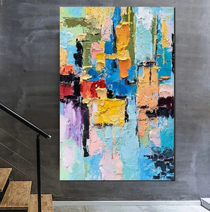 Abstract Acrylic Wall Painting, Extra Large Paintings for Living Room, Modern Abstract Art for Bedroom, Simple Painting Ideas, Hand Painted Wall Painting-artworkcanvas