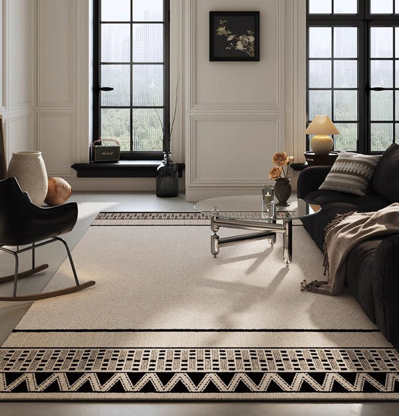 Large Geometric Contemporary Rugs, Mid Century Modern Rugs for Living Room, Abstract Contemporary Modern Rugs for Dining Room-artworkcanvas