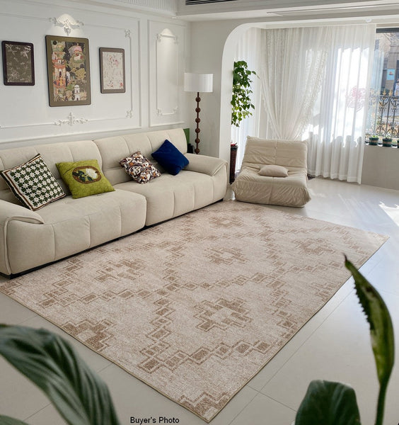 Contemporary Abstract Rugs under Dining Room Table, Modern Geometric Carpets for Bedroom, Modern Living Room Rug Placement Ideas-artworkcanvas