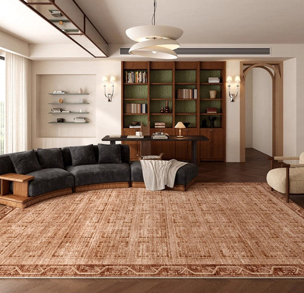 Large Abstract Rugs for Living Room, Mid Century Geometric Contemporary Modern Rugs Next to Bed, Large Modern Area Rugs-artworkcanvas