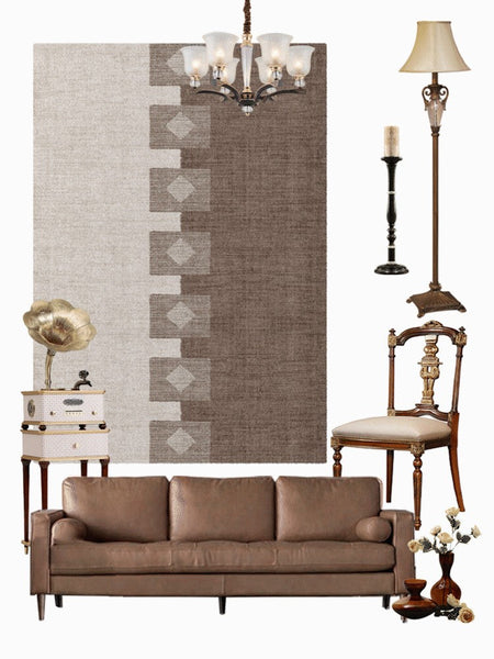 Abstract Modern Rugs for Living Room, Contemporary Modern Rugs Next to Bed, Modern Rugs under Dining Room Table, Mid Century Geometric Carpets-artworkcanvas