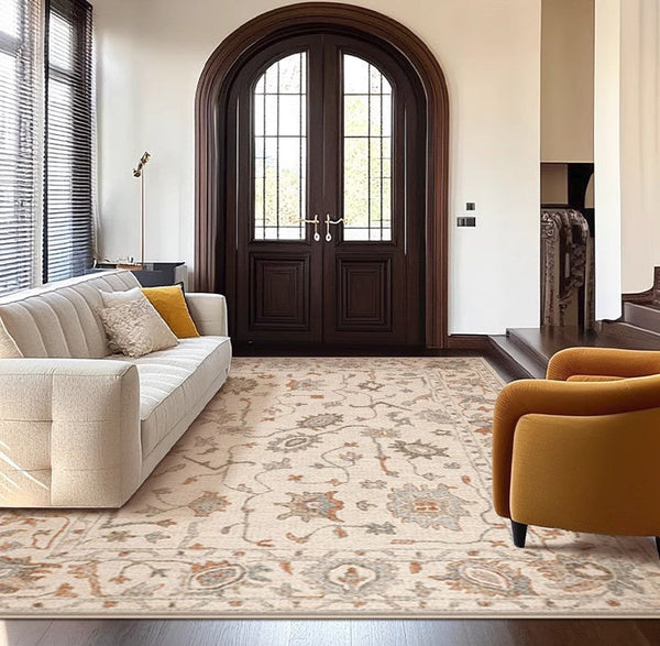 Flower Pattern Modern Rugs for Farmhouse, Bedroom Modern Rugs, Modern Rugs for Dining Room, Modern Rugs for Living Room-artworkcanvas