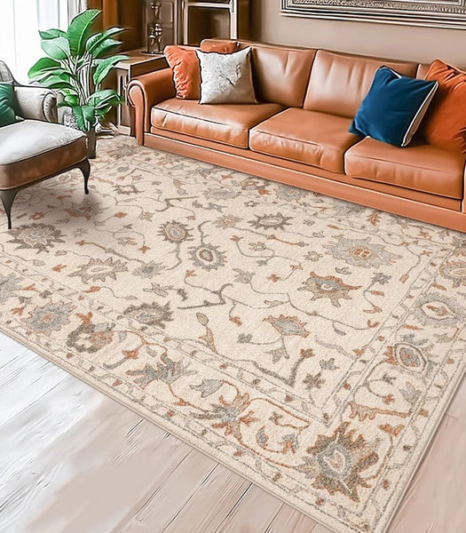 Flower Pattern Modern Rugs for Farmhouse, Bedroom Modern Rugs, Modern Rugs for Dining Room, Modern Rugs for Living Room-artworkcanvas