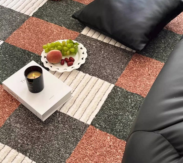 Mid Century Geometric Carpets, Modern Rugs under Dining Room Table, Abstract Modern Rugs for Living Room, Contemporary Modern Rugs Next to Bed-artworkcanvas