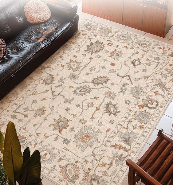 Flower Pattern Modern Rugs for Farmhouse, Bedroom Modern Rugs, Modern Rugs for Dining Room, Modern Rugs for Living Room-artworkcanvas