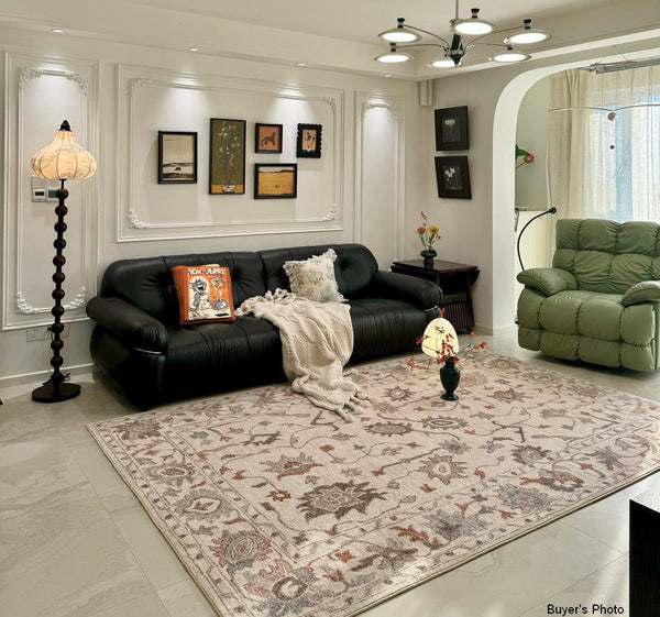 Flower Pattern Modern Rugs for Farmhouse, Bedroom Modern Rugs, Modern Rugs for Dining Room, Modern Rugs for Living Room-artworkcanvas